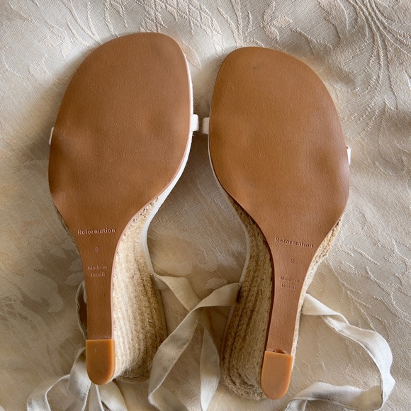 Reformation Alessa Linen Espedrille Wedges | NWOT - Picture 4 of 12